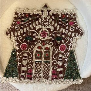 Tahari Home Gingerbread Beaded Charger - Set of 2